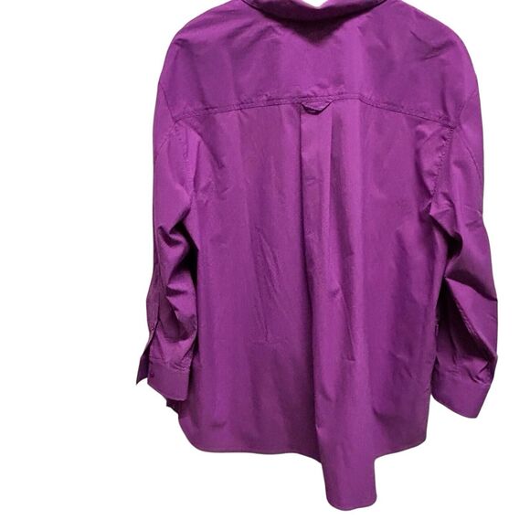 Athleta Jazzy Purple Button Down Shirt With Zipper Pocket  Women’s Size XL - Picture 6 of 14